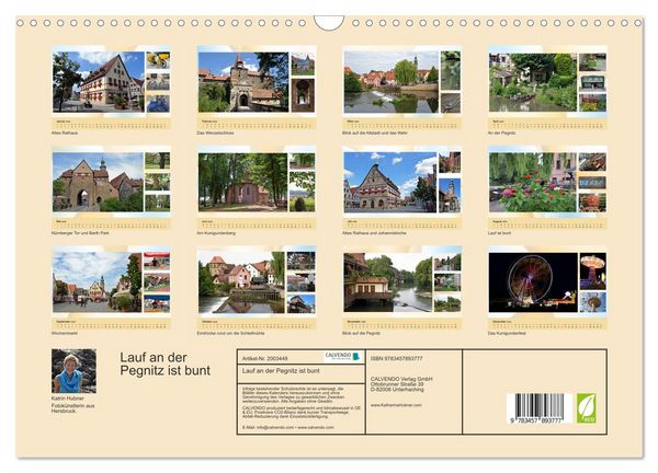 Produktbild: Lauf an der Pegnitz ist bunt (Wandkalender 2026 DIN A3 quer), CALVENDO Monatskalender