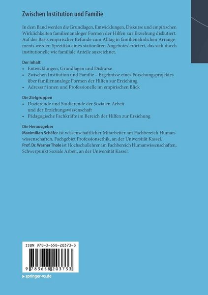 Produktbild: Zwischen Institution und Familie