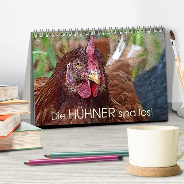 Produktbild: Die H&uuml;hner sind los! (Tischkalender 2026 DIN A5 quer), CALVENDO Monatskalender