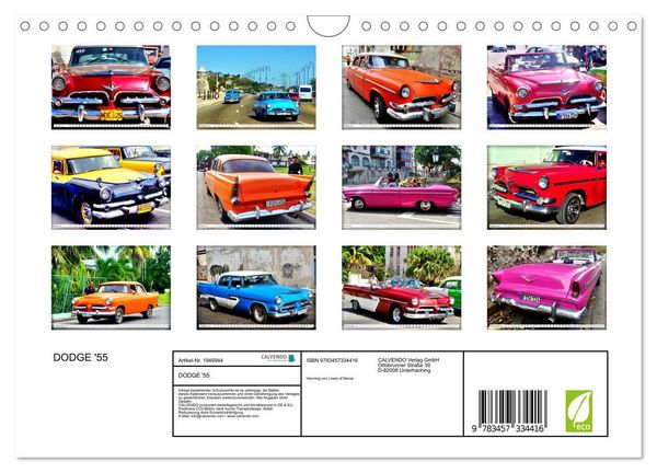 Produktbild: DODGE '55 (Wandkalender 2026 DIN A4 quer), CALVENDO Monatskalender