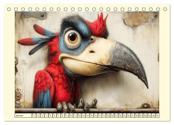 Produktbild: Schr&auml;ge V&ouml;gel. Skurrile Portraits mit Charakter und Charme (Tischkalender 2027 DIN A5 quer), CALVENDO Monatskalender