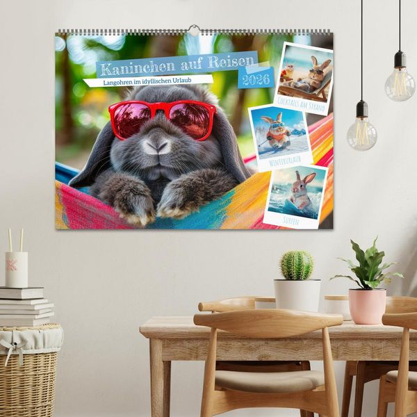 Produktbild: Kaninchen auf Reisen (Wandkalender 2026 DIN A2 quer), CALVENDO Monatskalender