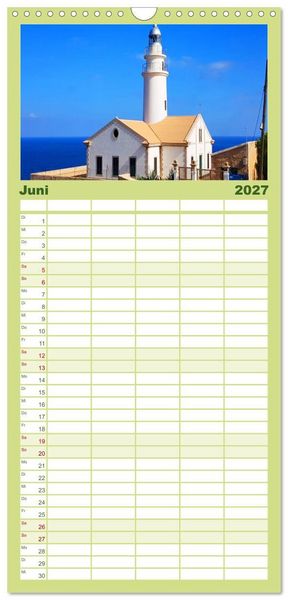 Produktbild: Familienplaner 2027 - Leuchtt&uuml;rme - Wegweisend durch das Jahr mit 5 Spalten (Wandkalender, 21 x 45 cm) CALVENDO