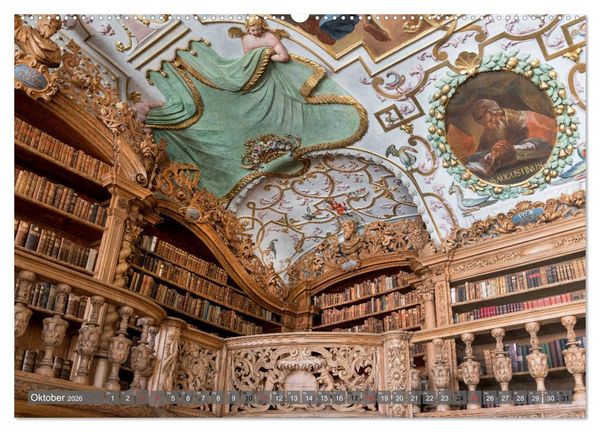 Produktbild: Kloster Waldsassen Stiftsbibliothek (hochwertiger Premium Wandkalender 2026 DIN A2 quer), Kunstdruck in Hochglanz
