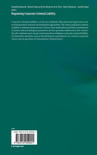 Produktbild: Regulating Corporate Criminal Liability