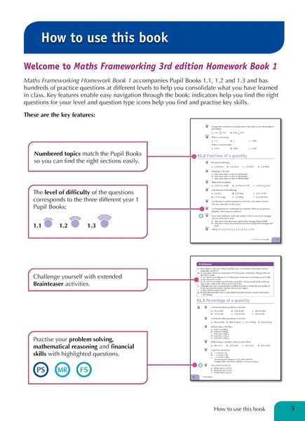 Produktbild: KS3 Maths Homework Book 1