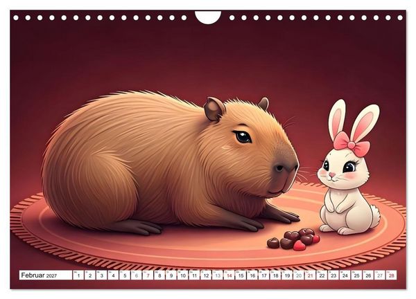 Produktbild: Capybara Carlo und die vier Jahreszeiten (Wandkalender 2027 DIN A4 quer), CALVENDO Monatskalender