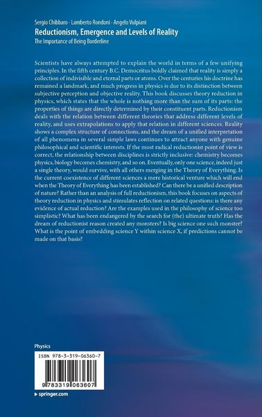 Produktbild: Reductionism, Emergence and Levels of Reality