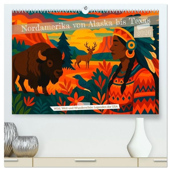 Produktbild: Nordamerika von Alaska bis Texas - Wild, Weit und Wundersch&ouml;n (hochwertiger Premium Wandkalender 2026 DIN A2 quer), Kunstdruck in Hochglanz