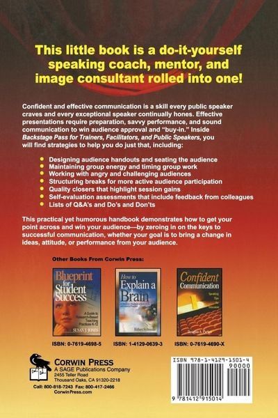 Produktbild: Backstage Pass for Trainers, Facilitators, and Public Speakers