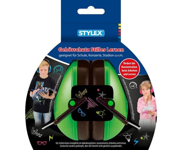 Produktbild: Stylex Geh&ouml;rschutz Stilles Lernen, gr&uuml;n