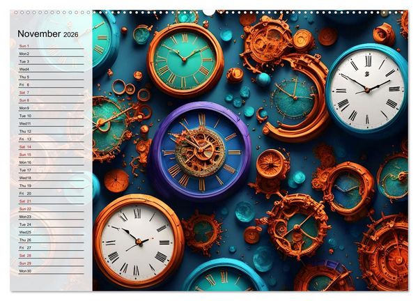 Produktbild: The abstract world of timepiece (High Quality Premium Wall Calendar 2026 DIN A2 landscape),CALVENDO 12 Month Wall Calendar