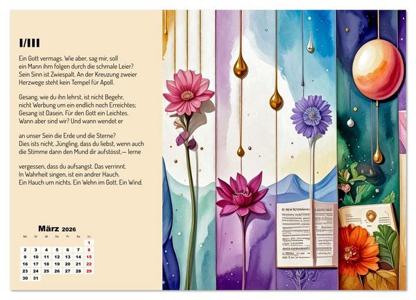 Produktbild: Orpheus' Leier (Wandkalender 2026 DIN A2 quer), CALVENDO Monatskalender