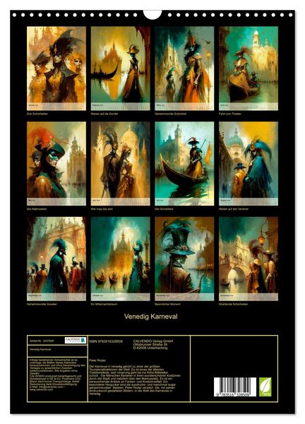 Produktbild: Venedig Karneval (Wandkalender 2026 DIN A3 hoch), CALVENDO Monatskalender