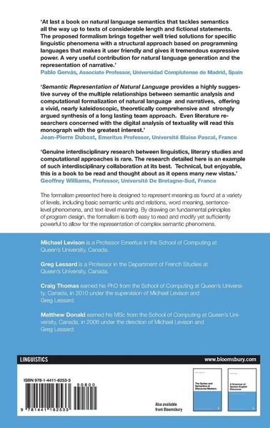 Produktbild: The Semantic Representation of Natural Language