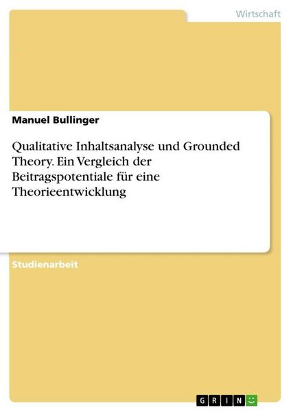 Produktbild: Qualitative Inhaltsanalyse und Grounded Theory. Ein Vergleich der Beitragspotentiale f&uuml;r eine Theorieentwicklung