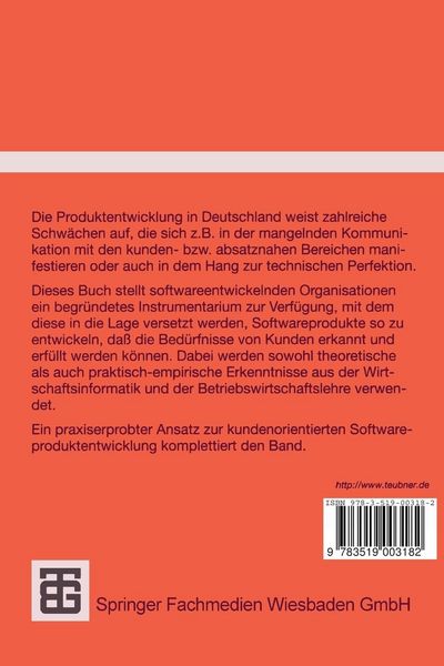 Produktbild: Kundenorientierte Softwareproduktentwicklung