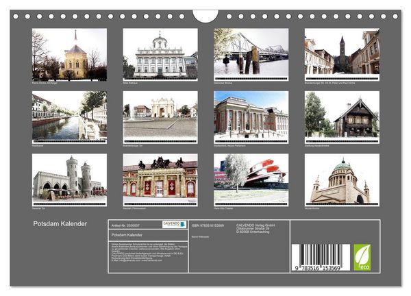 Produktbild: Potsdam Kalender (Wandkalender 2026 DIN A4 quer), CALVENDO Monatskalender