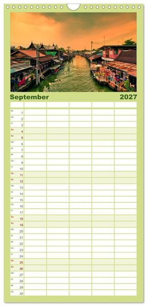 Produktbild: Familienplaner 2027 - Zauberhaftes Thailand mit 5 Spalten (Wandkalender, 21 x 45 cm) CALVENDO