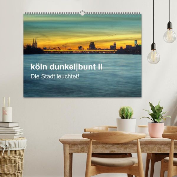 Produktbild: k&ouml;ln dunkelbunt II &ndash; Die Stadt leuchtet! (Wandkalender 2026 DIN A2 quer), CALVENDO Monatskalender