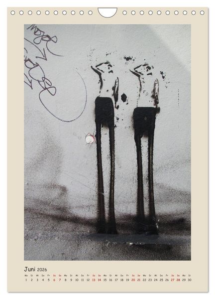 Produktbild: Berlin Love Streetart (Wandkalender 2026 DIN A4 hoch), CALVENDO Monatskalender