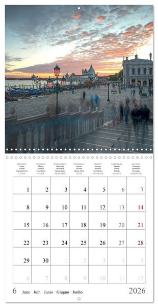 Produktbild: Lieux romantiques &agrave; Venise (Calendrier mural carr&eacute; 2026 30x30 cm) Calendrier double avec une page pour vos prises de notes