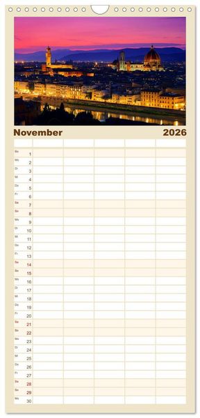 Produktbild: Familienplaner 2026 - Toskana &ndash; Traumlandschaft in Italien mit 5 Spalten (Wandkalender, 21 x 45 cm) CALVENDO