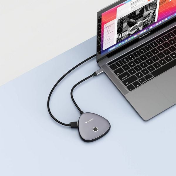 Produktbild: Verbatim WDA-02 "Share My Screen" USB-C&reg; / HDMI Adapter [1x USB-C&reg; - 1x HDMI&reg;] Schwarz, Grau 15 cm