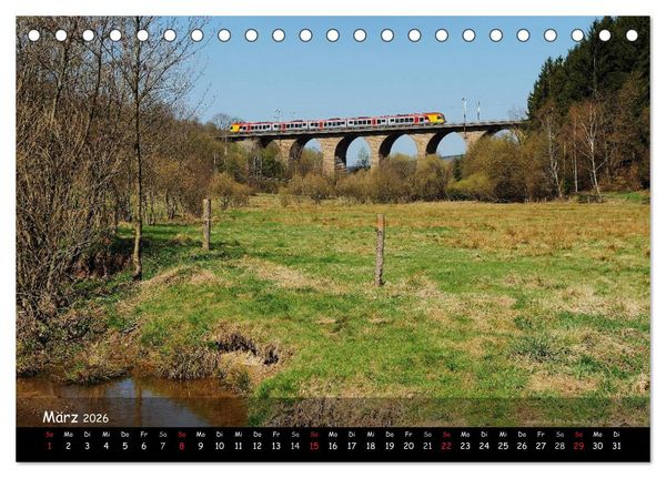 Produktbild: Eisenbahn im Kreis Siegen-Wittgenstein (Tischkalender 2026 DIN A5 quer), CALVENDO Monatskalender