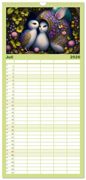 Produktbild: Familienplaner 2026 - M&auml;rchenhafte Wesen - Im Land der Fabeltiere mit 5 Spalten (Wandkalender, 21 x 45 cm) CALVENDO