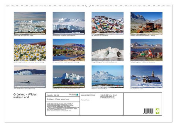 Produktbild: Gr&ouml;nland - Wildes, weites Land (Wandkalender 2026 DIN A2 quer), CALVENDO Monatskalender