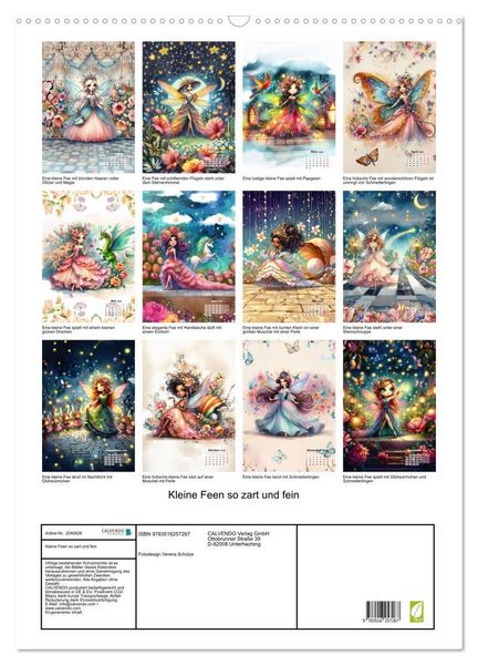 Produktbild: Kleine Feen so zart und fein (Wandkalender 2026 DIN A2 hoch), CALVENDO Monatskalender