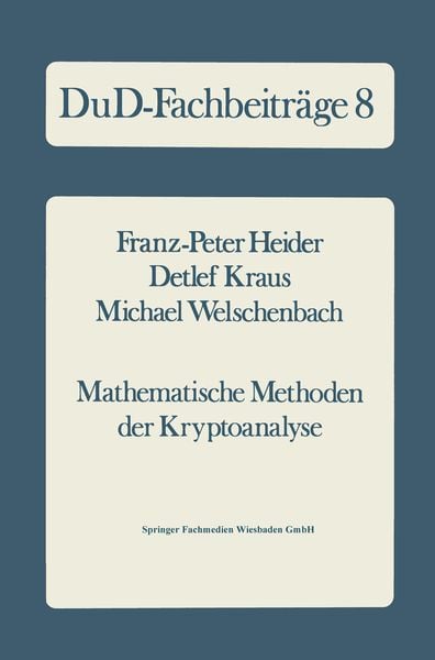 Produktbild: Mathematische Methoden der Kryptoanalyse