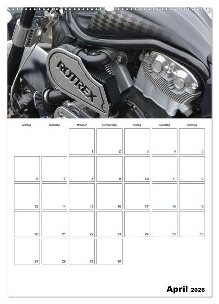 Produktbild: Harley Davidson Familienplaner (hochwertiger Premium Wandkalender 2026 DIN A2 hoch), Kunstdruck in Hochglanz