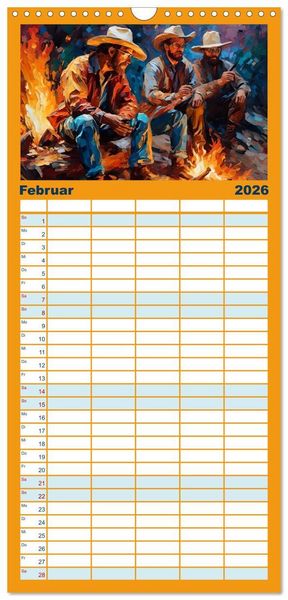 Produktbild: Familienplaner 2026 - Wild West Moments mit 5 Spalten (Wandkalender, 21 x 45 cm) CALVENDO