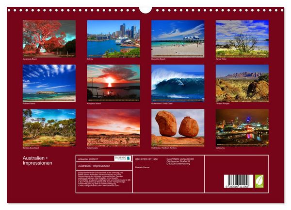 Produktbild: Australien &bull; Impressionen (Wandkalender 2026 DIN A3 quer), CALVENDO Monatskalender