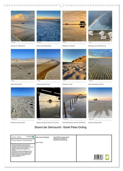 Produktbild: Strand der Sehnsucht - Sankt Peter-Ording (Wandkalender 2026 DIN A2 hoch), CALVENDO Monatskalender