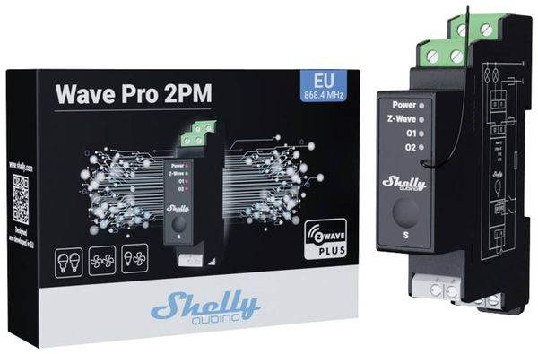 Shelly Wave Pro 2PM Hutschienenrelais Z-Wave