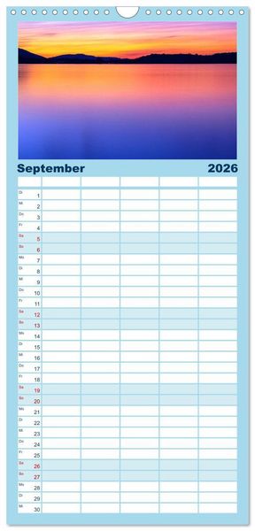 Produktbild: Familienplaner 2026 - Magie des Bodensees mit 5 Spalten (Wandkalender, 21 x 45 cm) CALVENDO