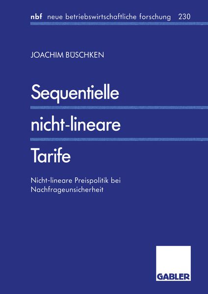 Produktbild: Sequentielle nicht-lineare Tarife