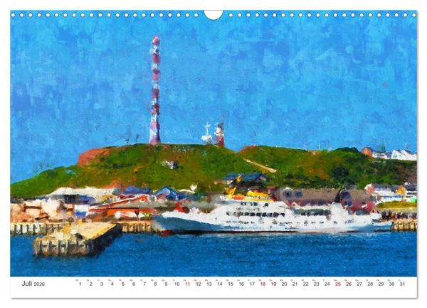 Produktbild: Nordseeinsel Helgoland - Ansichten der Insel in Acryl (Wandkalender 2026 DIN A3 quer), CALVENDO Monatskalender