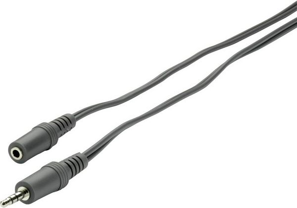 Produktbild: SpeaKa Professional SP-1300376 Klinke Audio Verl&auml;ngerungskabel [1x Klinkenstecker 3.5 mm - 1x Klinkenbuchse 3.5 mm] 2.00 m Grau