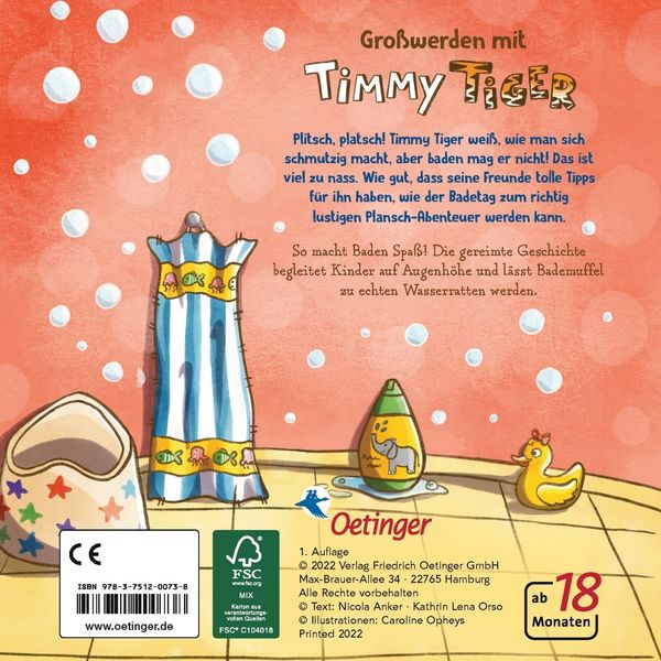 Produktbild: Timmy Tiger. Ich hab heute Badetag!