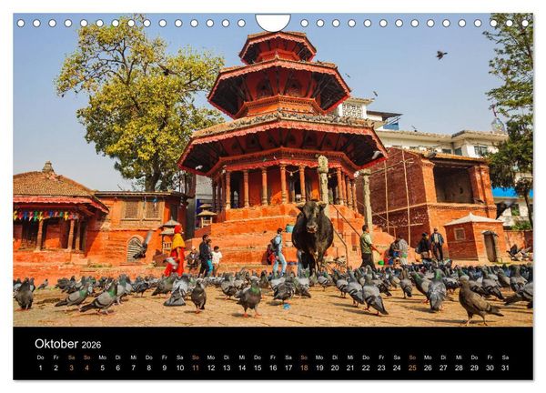 Produktbild: Nepal - In den Stra&szlig;en von Kathmandu (Wandkalender 2026 DIN A4 quer), CALVENDO Monatskalender