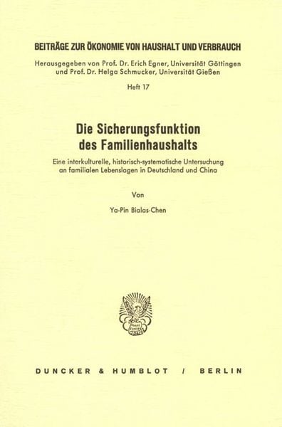 Produktbild: Die Sicherungsfunktion des Familienhaushalts.