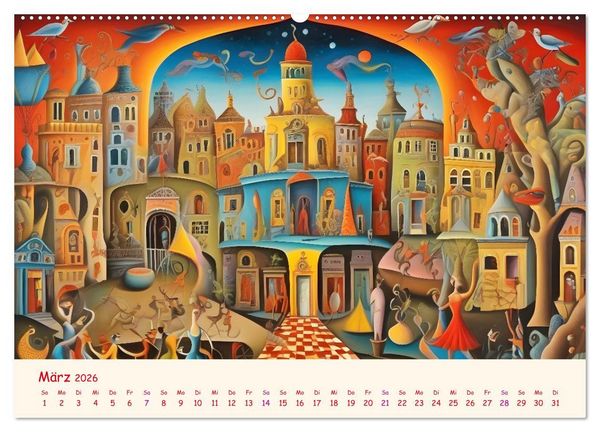 Produktbild: Absurdes Theater - In surrealen Traumwelten versinken (hochwertiger Premium Wandkalender 2026 DIN A2 quer), Kunstdruck in Hochglanz
