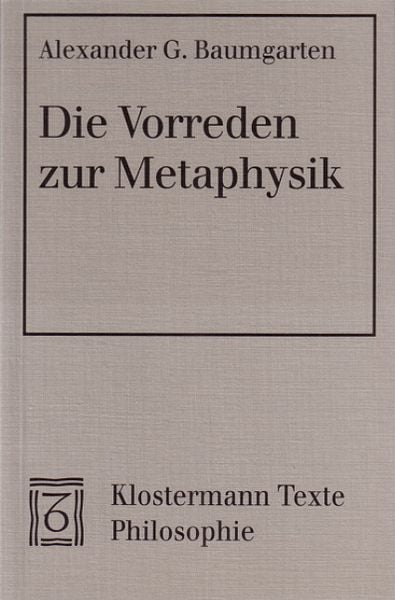 Produktbild: Die Vorreden zur Metaphysik