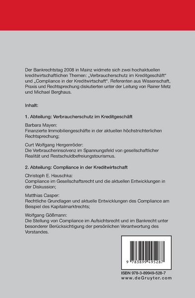 Produktbild: Verbraucherschutz im Kreditgesch&auml;ft - Compliance in der Kreditwirtschaft