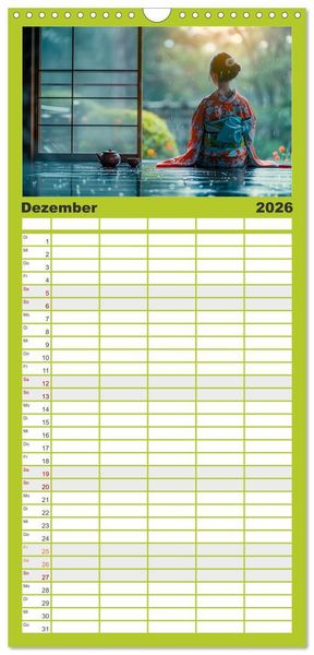 Produktbild: Familienplaner 2026 - Teezeit Tr&auml;ume mit 5 Spalten (Wandkalender, 21 x 45 cm) CALVENDO