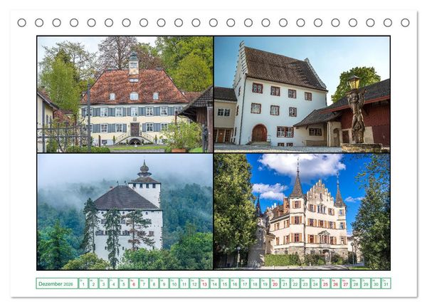 Produktbild: Schl&ouml;sser und Burgen in der n&ouml;rdlichen Schweiz (Tischkalender 2026 DIN A5 quer), CALVENDO Monatskalender